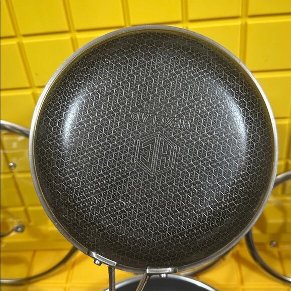 HEXCLAD Hybrid 7 Piece Nonstick Stainless Steel Frying Pan Set 8 10 12" Lids Wok - Picture 10 of 10